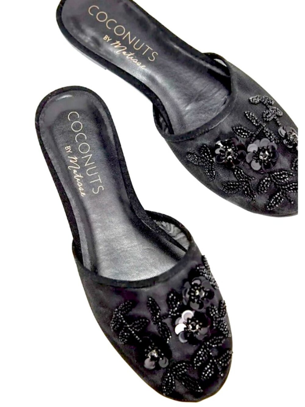 Free People Women's Chelley Mesh Mules In Black - Size 8 NWT
